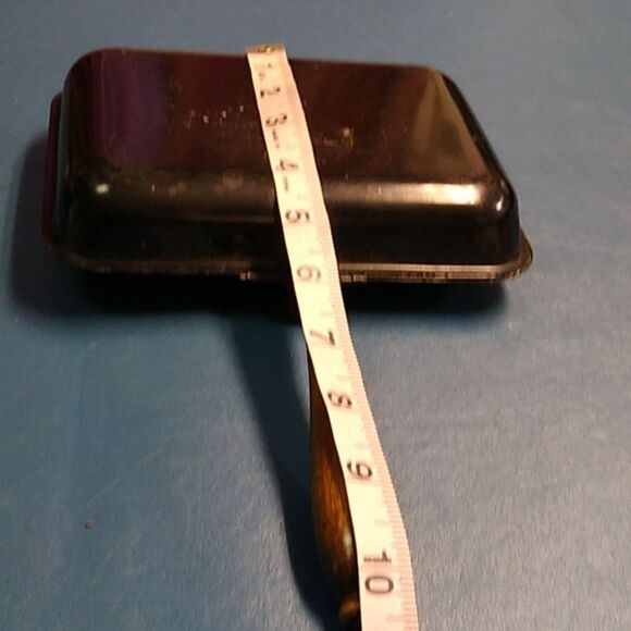 Toleware Silent Butler Crumb Catcher Floral Painted with Wooden Handle - Picture 4 of 7